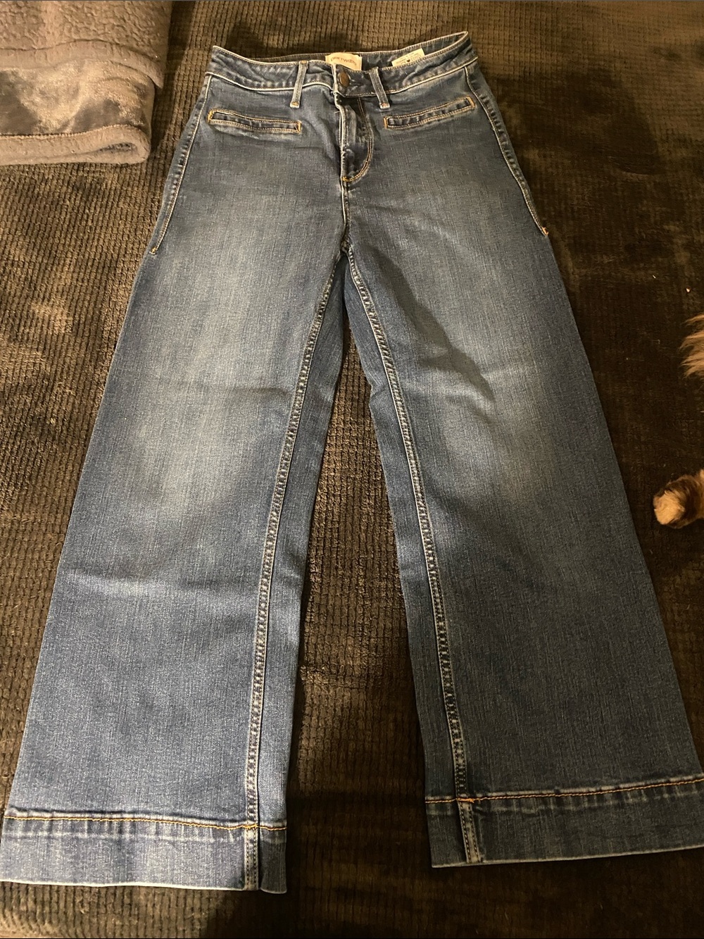 DRIFTWOOD Wide Leg Denim Jeans in Blue Wash